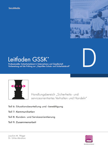 Titelseite des Leitfadens GSSK Teil D über Sicherheits- und serviceorientiertes Verhalten.